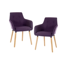 Contemporary Reception Chair - Pack of 2 - Purple